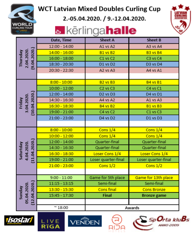 SCHEDULE | WCT Latvian Mixed Doubles Curling Cup